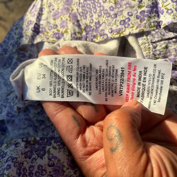 VIOLET ROMANCE Cottagecore Ruffled Romantic Floral BLOUSE TOP US 2 UK 6 NWOT - Picture 6 of 6